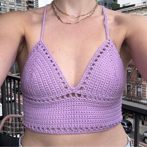 Handmade Crochet Bra Top in Lilac